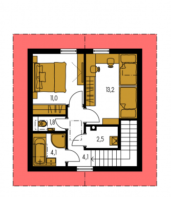 Image miroir | Plan de sol du premier étage - ZEN 3